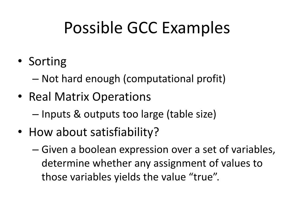 possible gcc examples