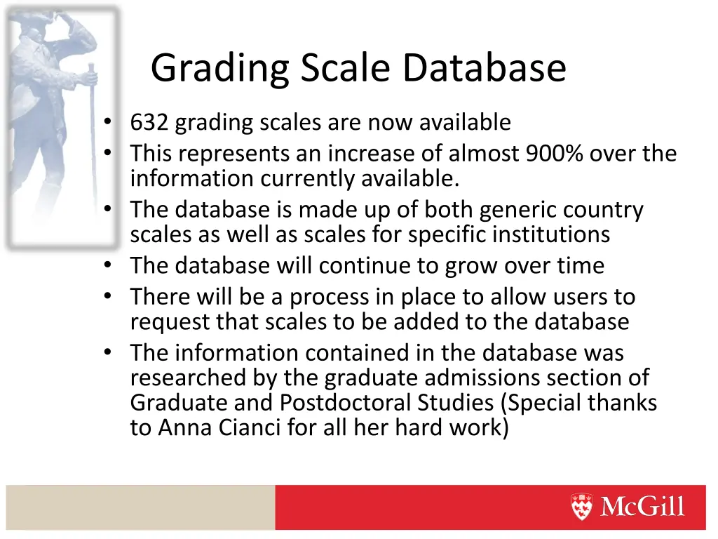 grading scale database