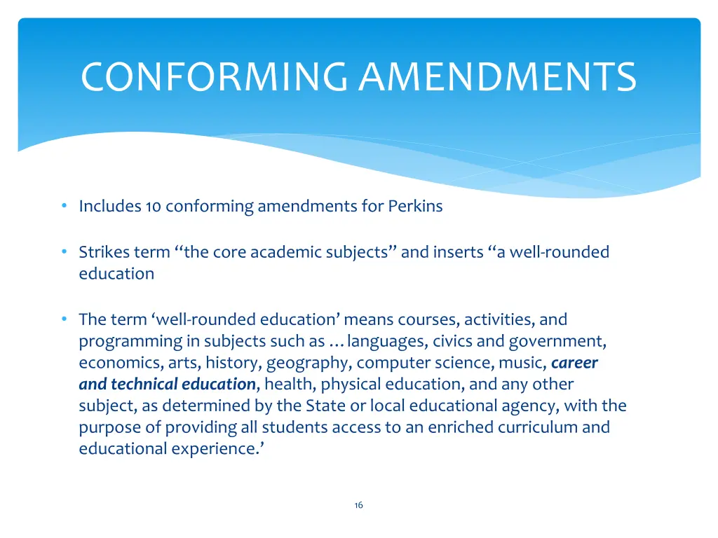 conforming amendments