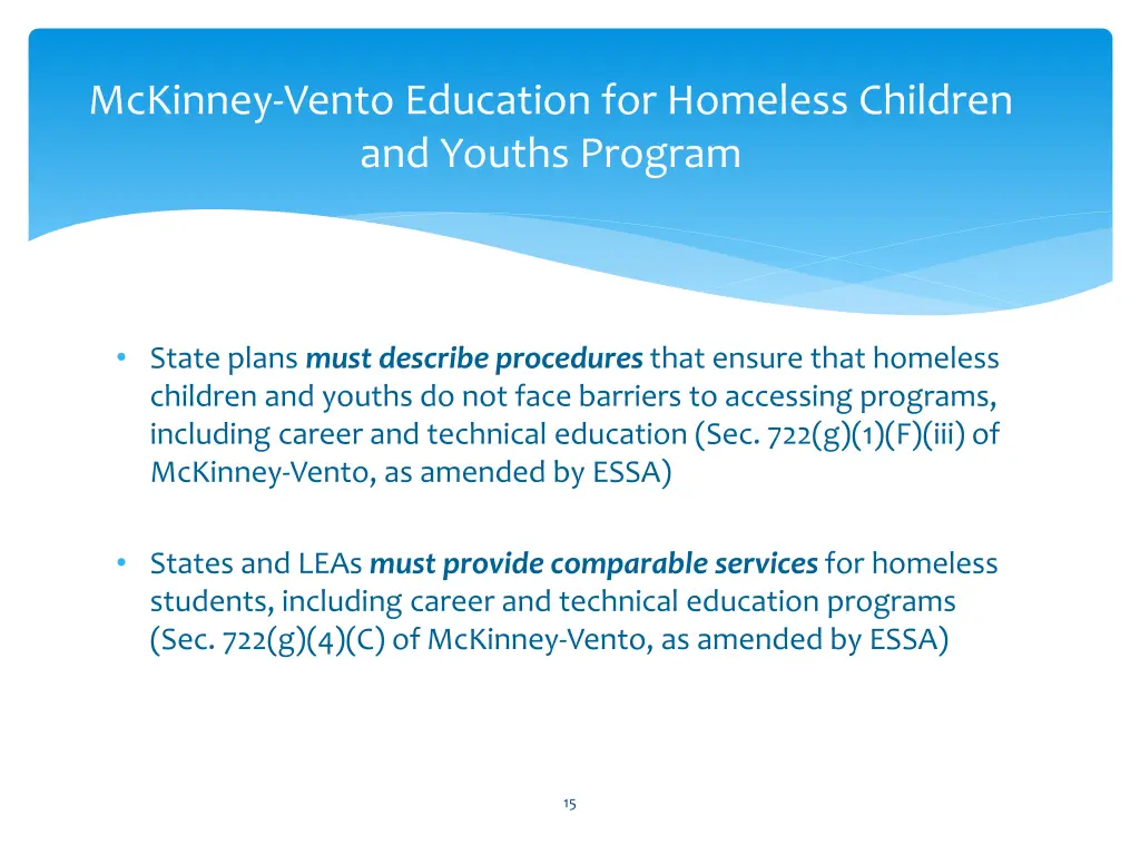 mckinney vento education for homeless children