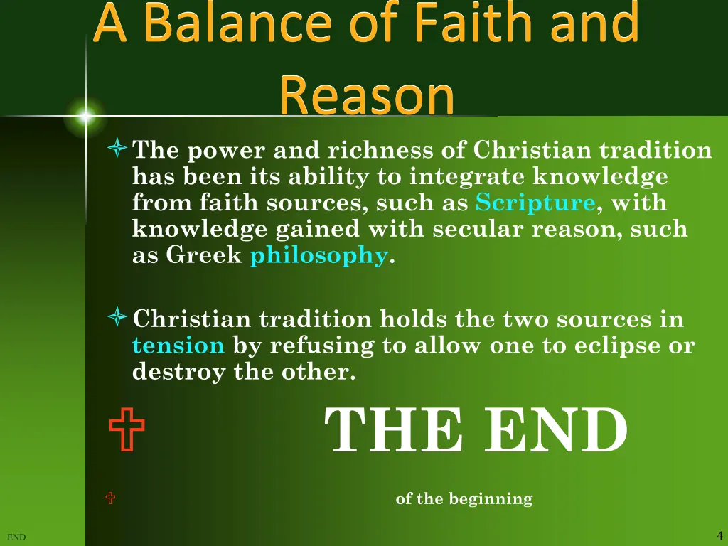 a balance of faith and reason the power