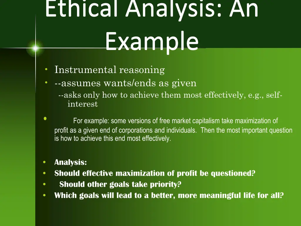 ethical analysis an example