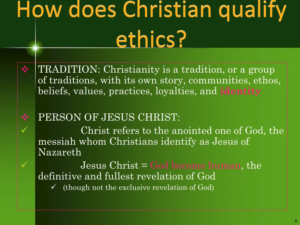 how does christian qualify ethics