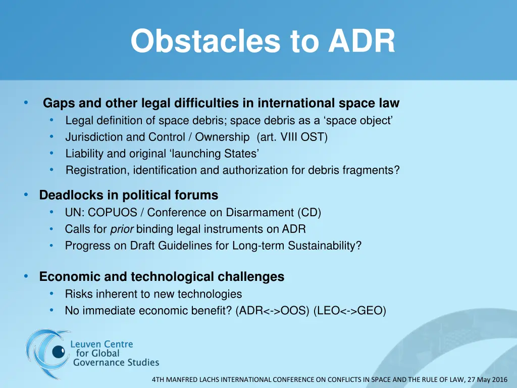 obstacles to adr