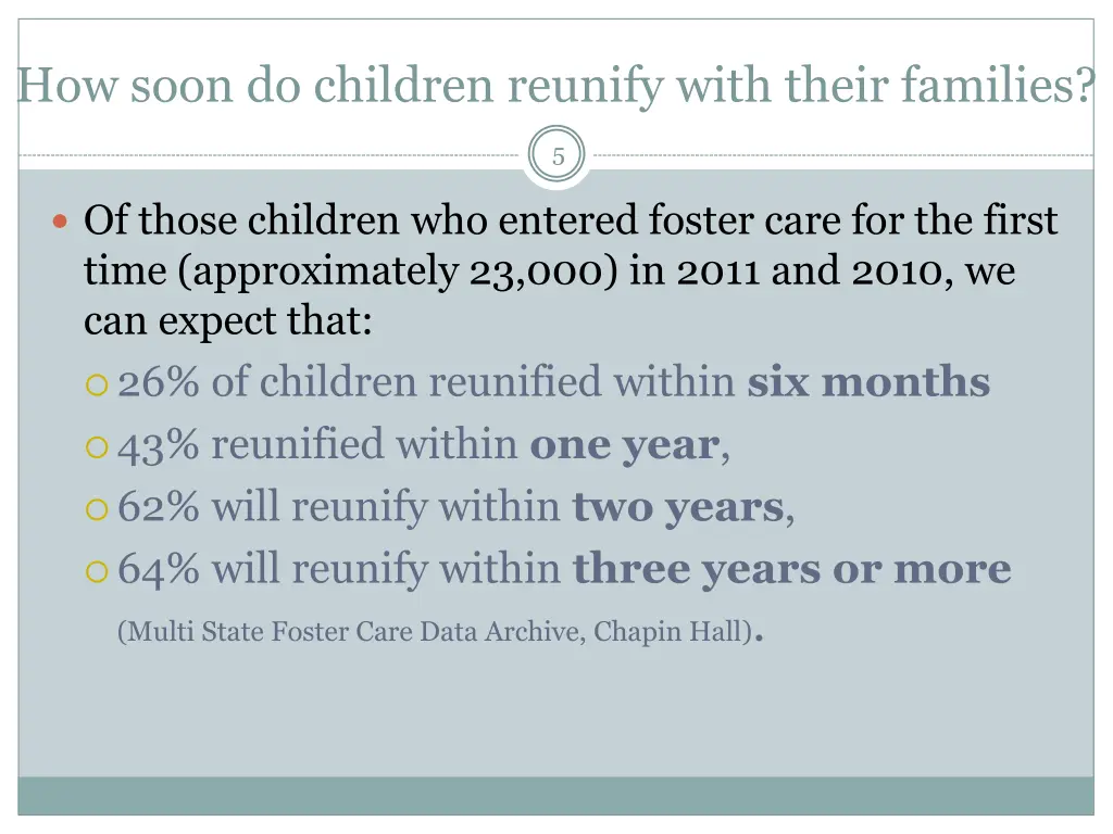 how soon do children reunify with their families