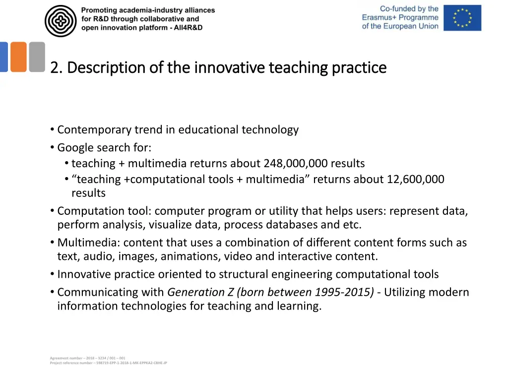 2 description of the innovative teaching practice