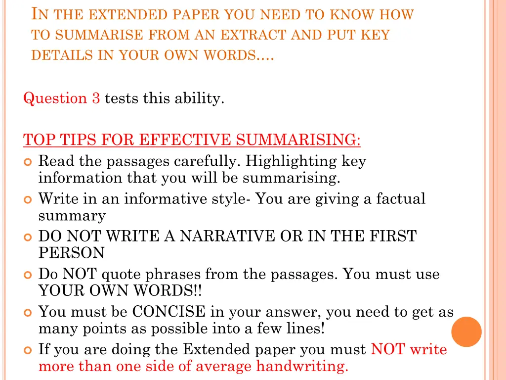 i n the extended paper you need to know