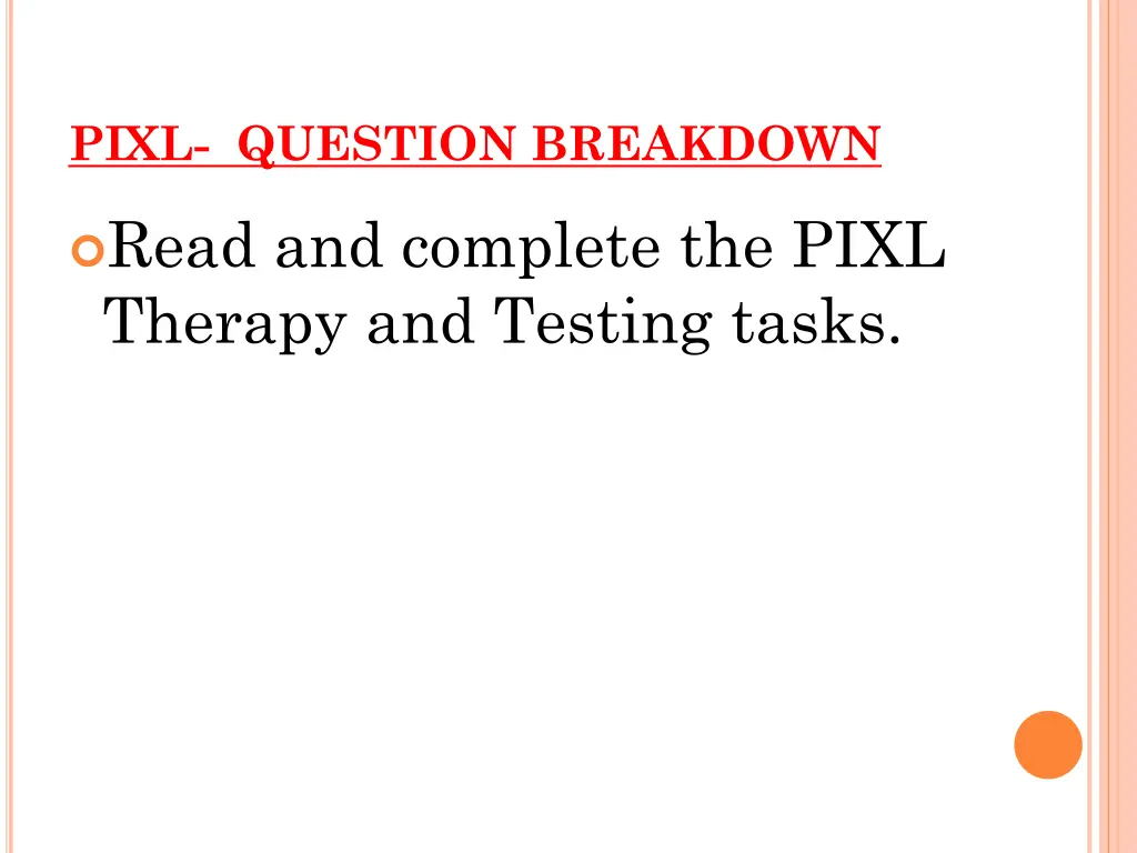 pixl question breakdown