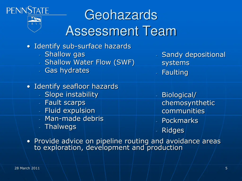 geohazards assessment team