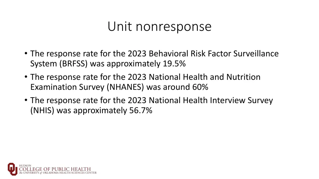 unit nonresponse
