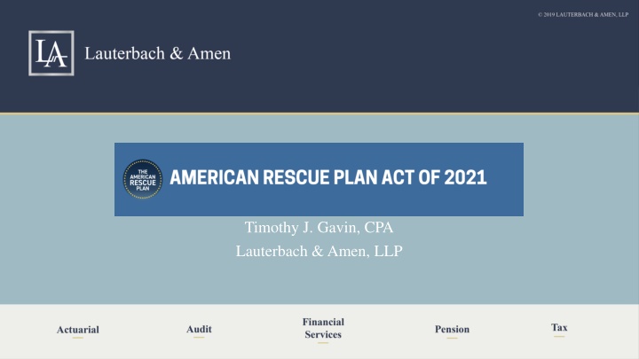 american rescue plan act timothy j gavin