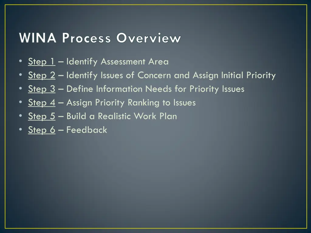wina process overview