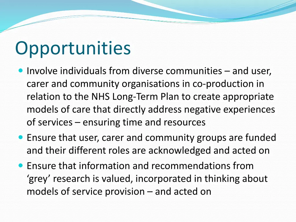 opportunities