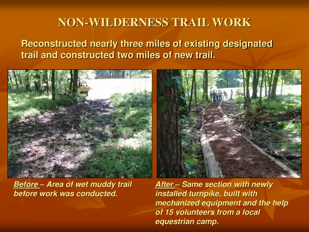 non wilderness trail work