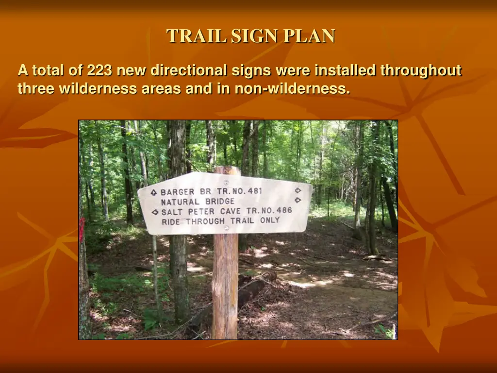 trail sign plan