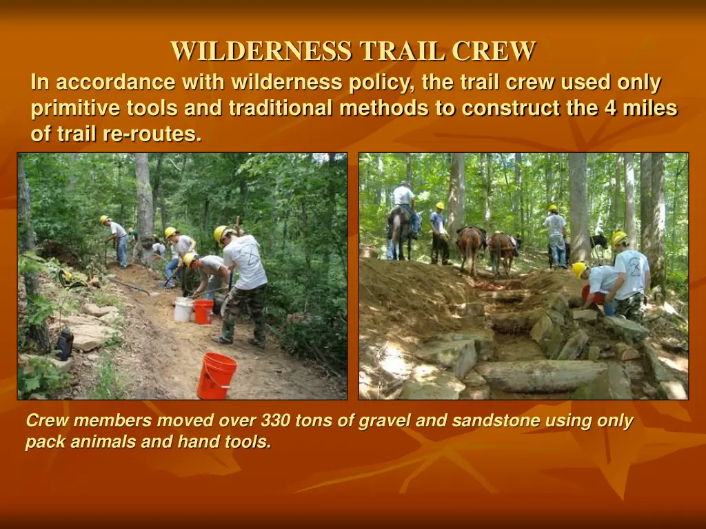 wilderness trail crew in accordance with
