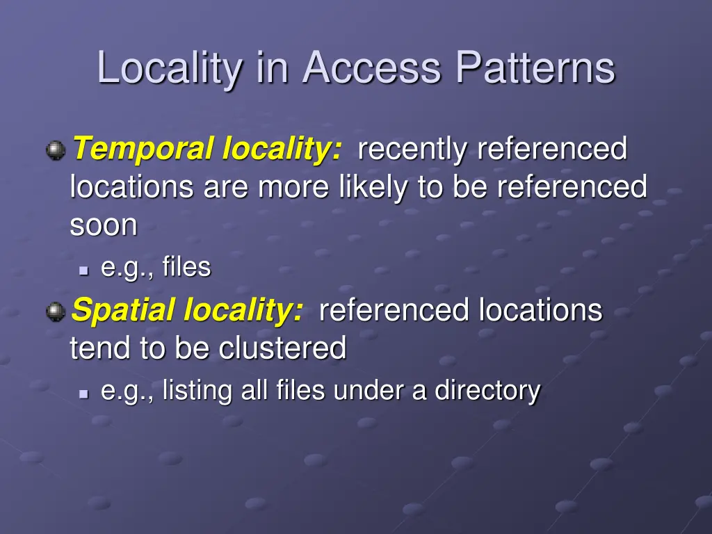 locality in access patterns