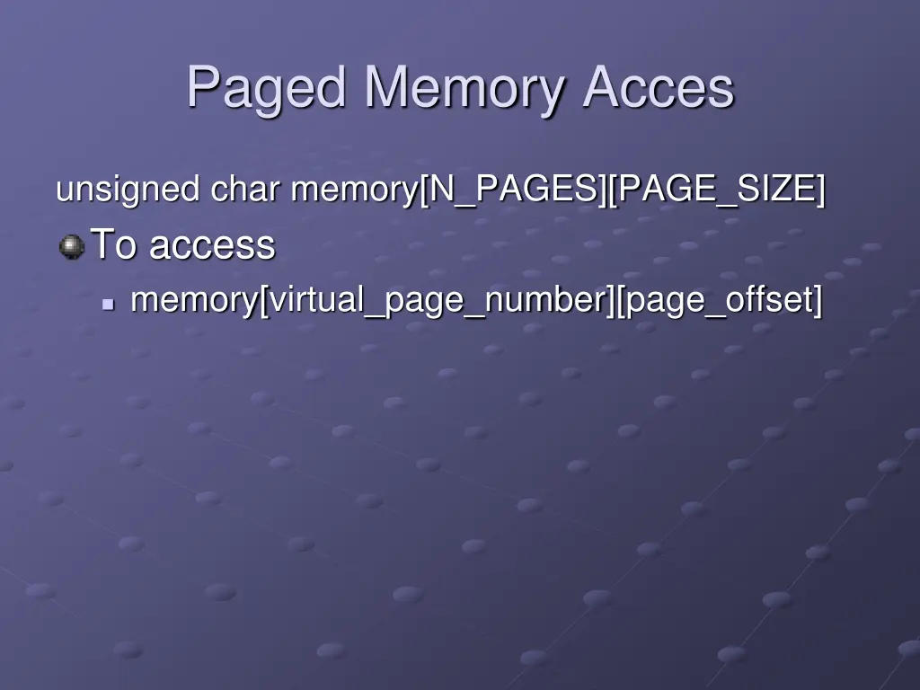 paged memory acces