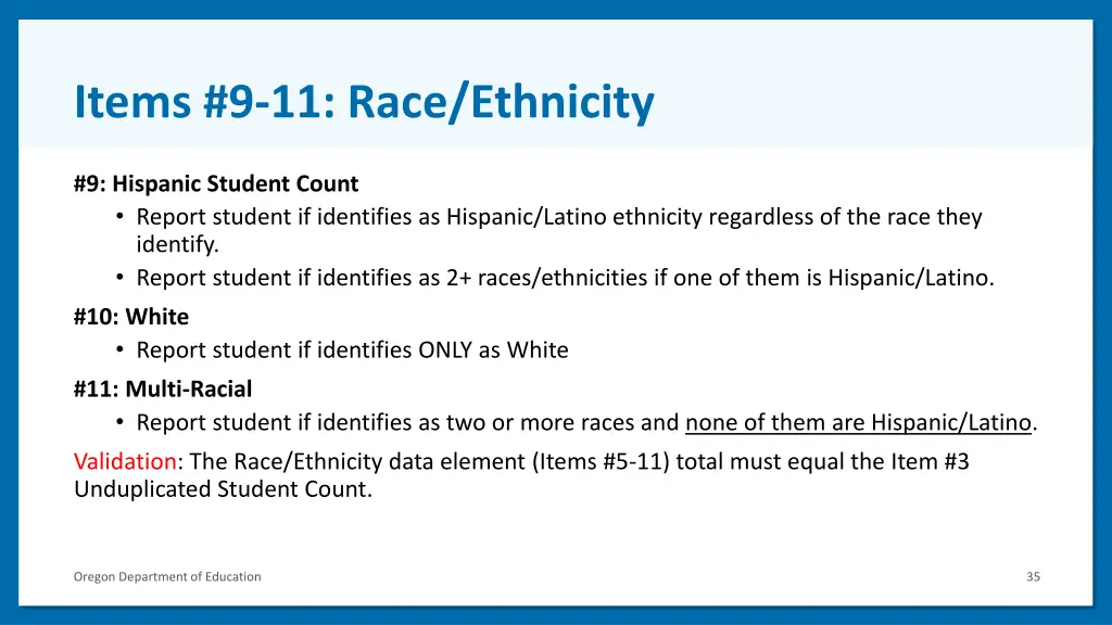 items 9 11 race ethnicity