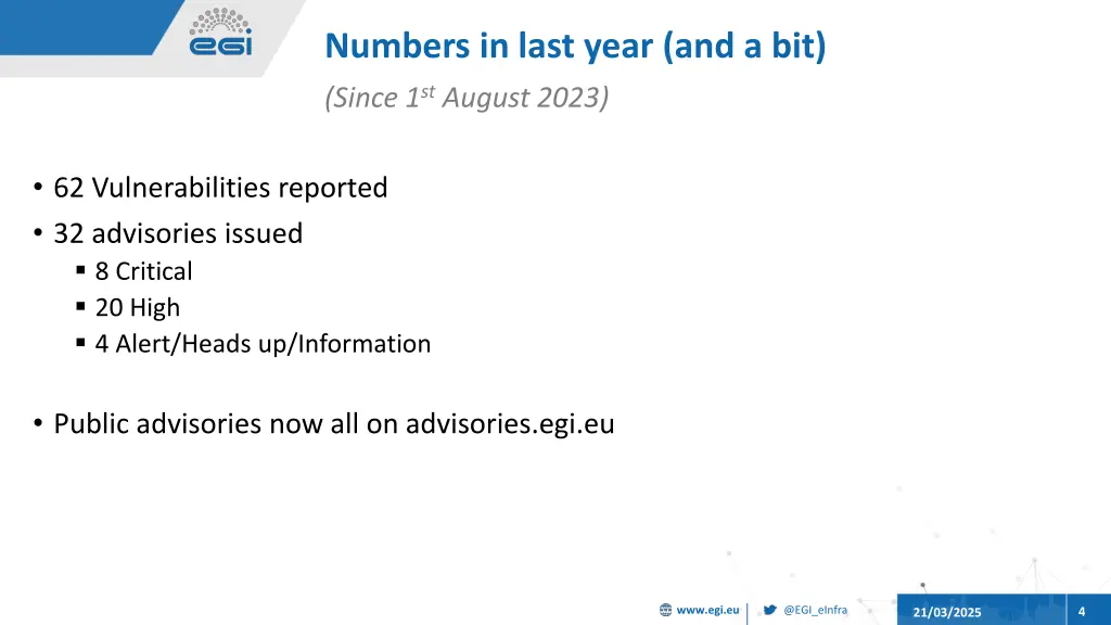 numbers in last year and a bit since 1 st august