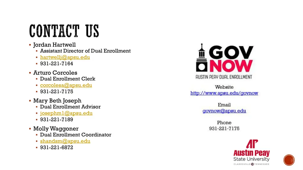 contact us jordan hartwell assistant director