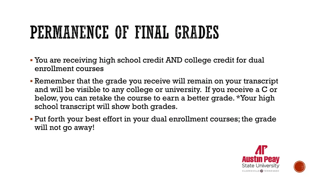 permanence of final grades