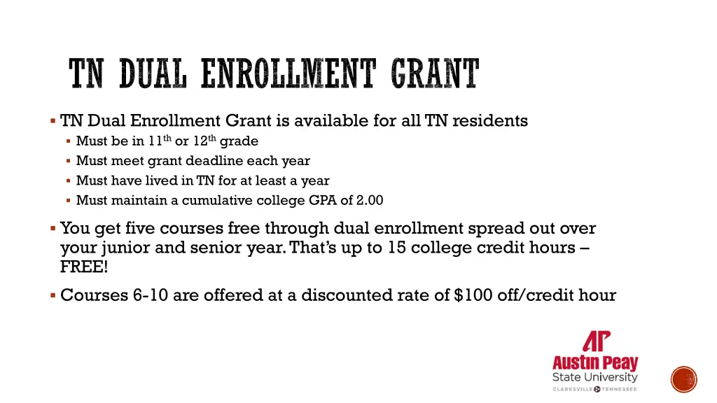 tn dual enrollment grant