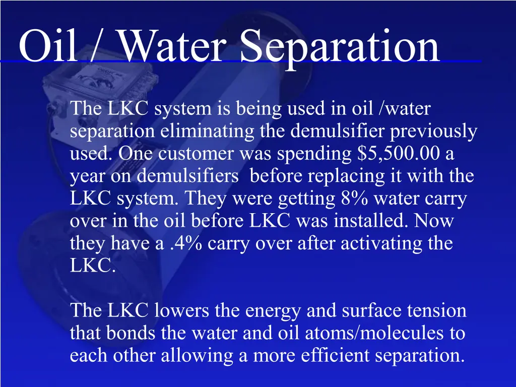 oil water separation