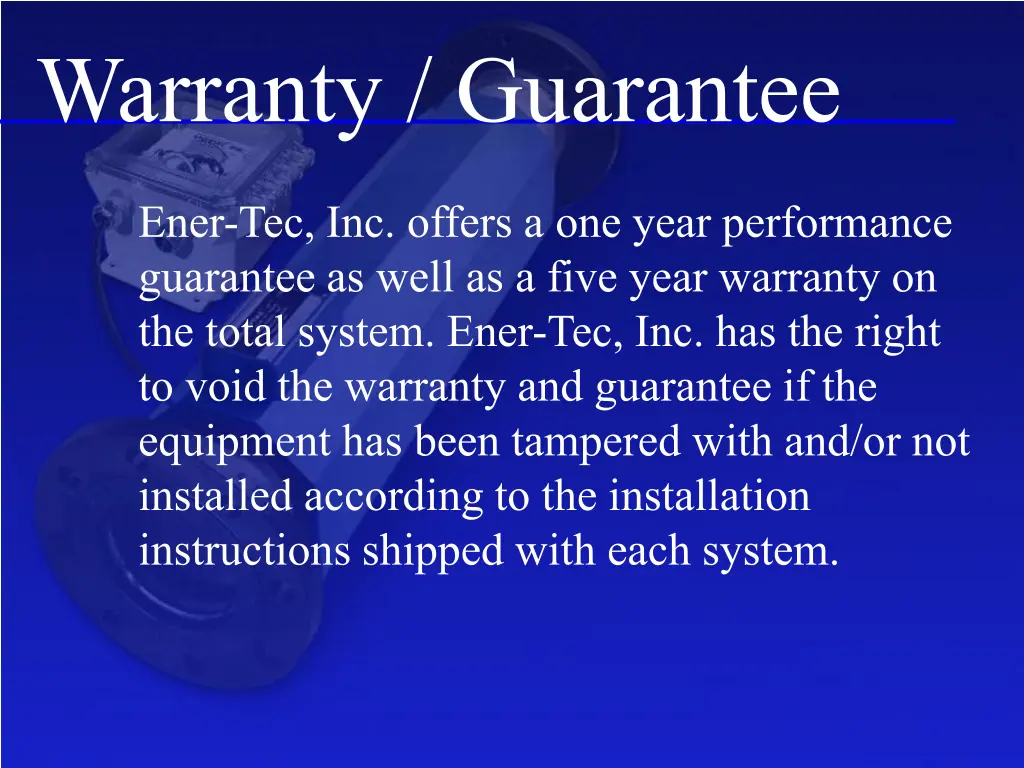 warranty guarantee