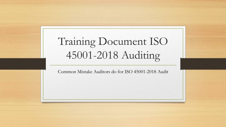 training document iso 45001 2018 auditing