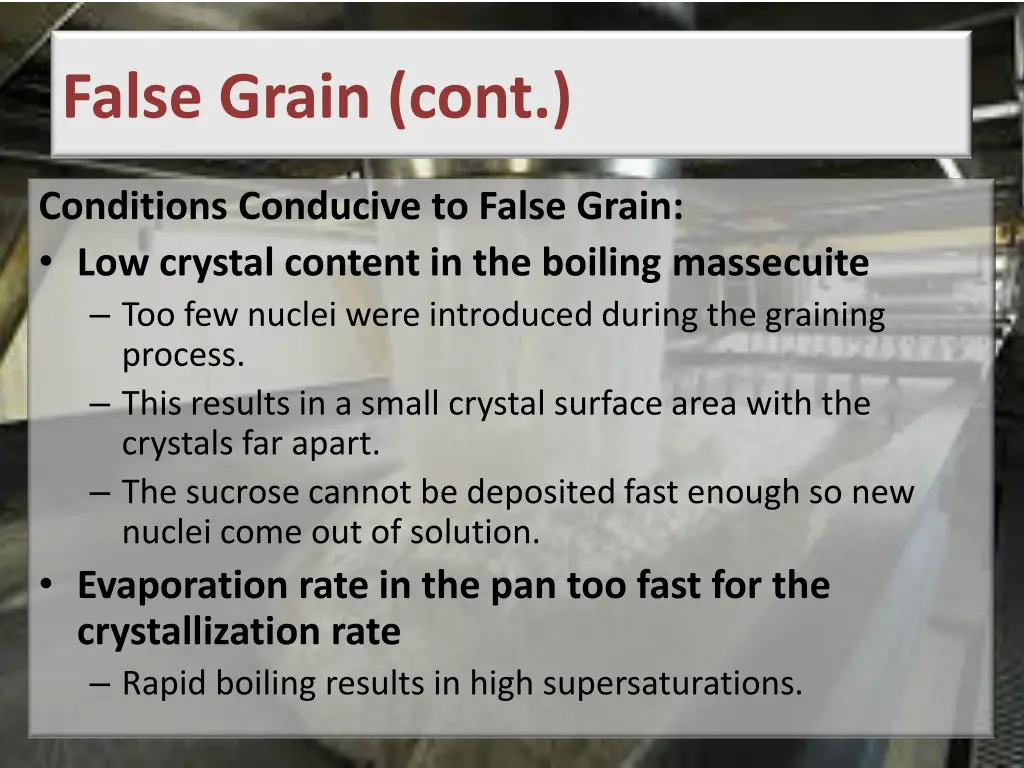 false grain cont