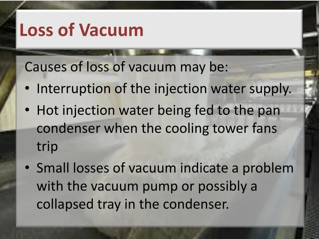 loss of vacuum