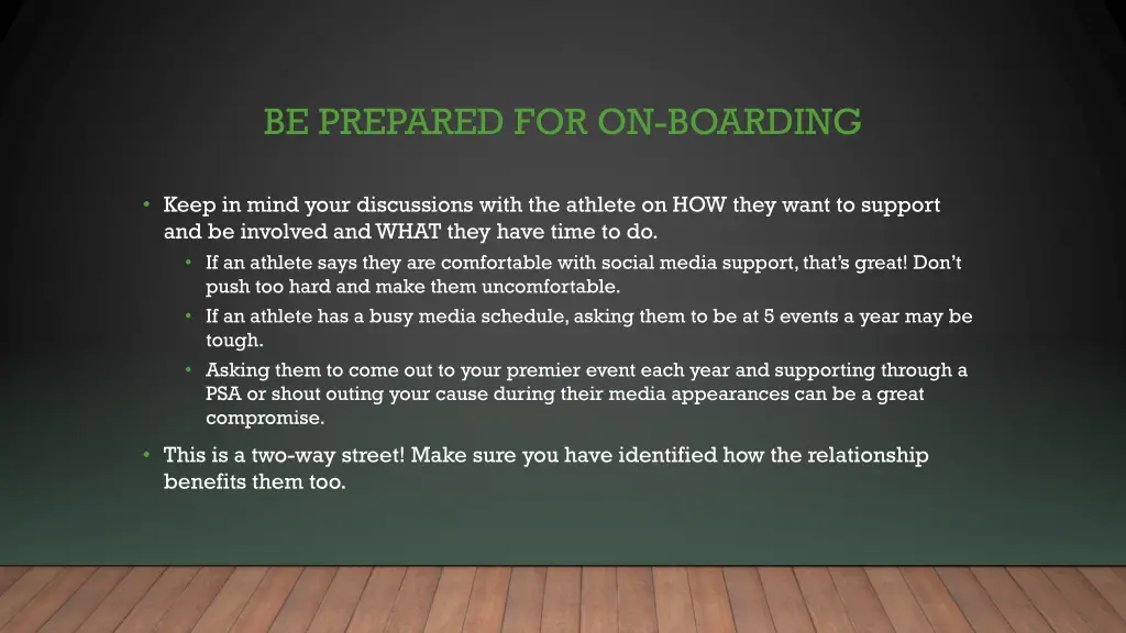 be prepared for on boarding 1