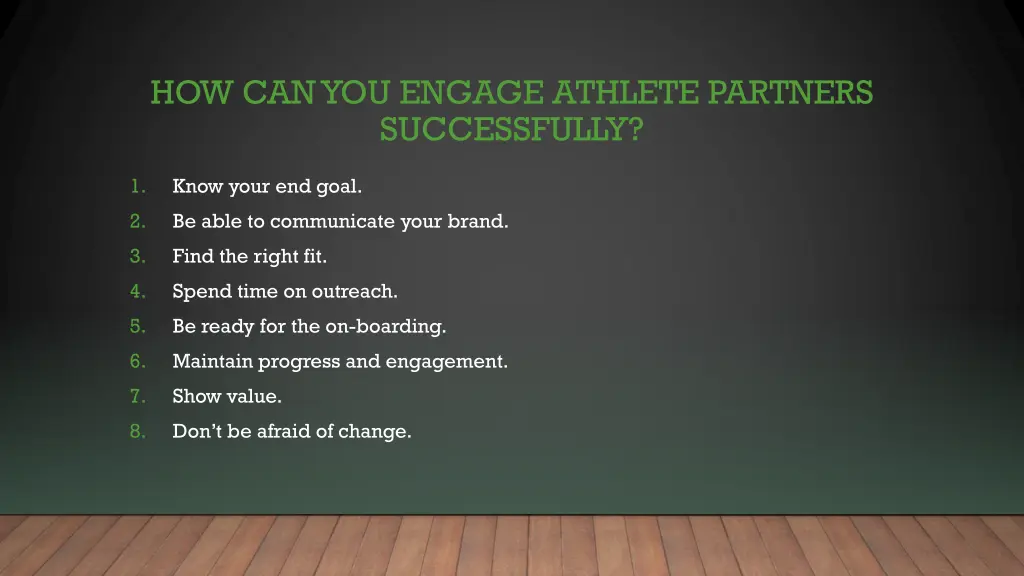 how can you engage athlete partners successfully