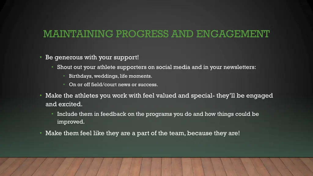 maintaining progress and engagement 1