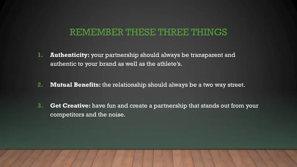 remember these three things