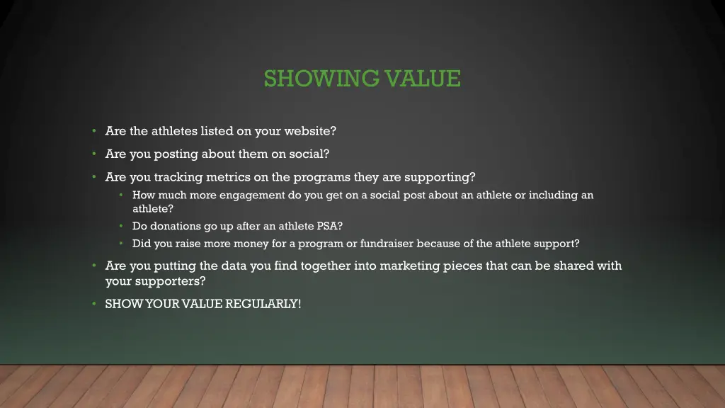 showing value 1