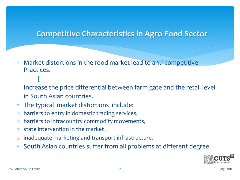 competitive characteristics in agro food sector