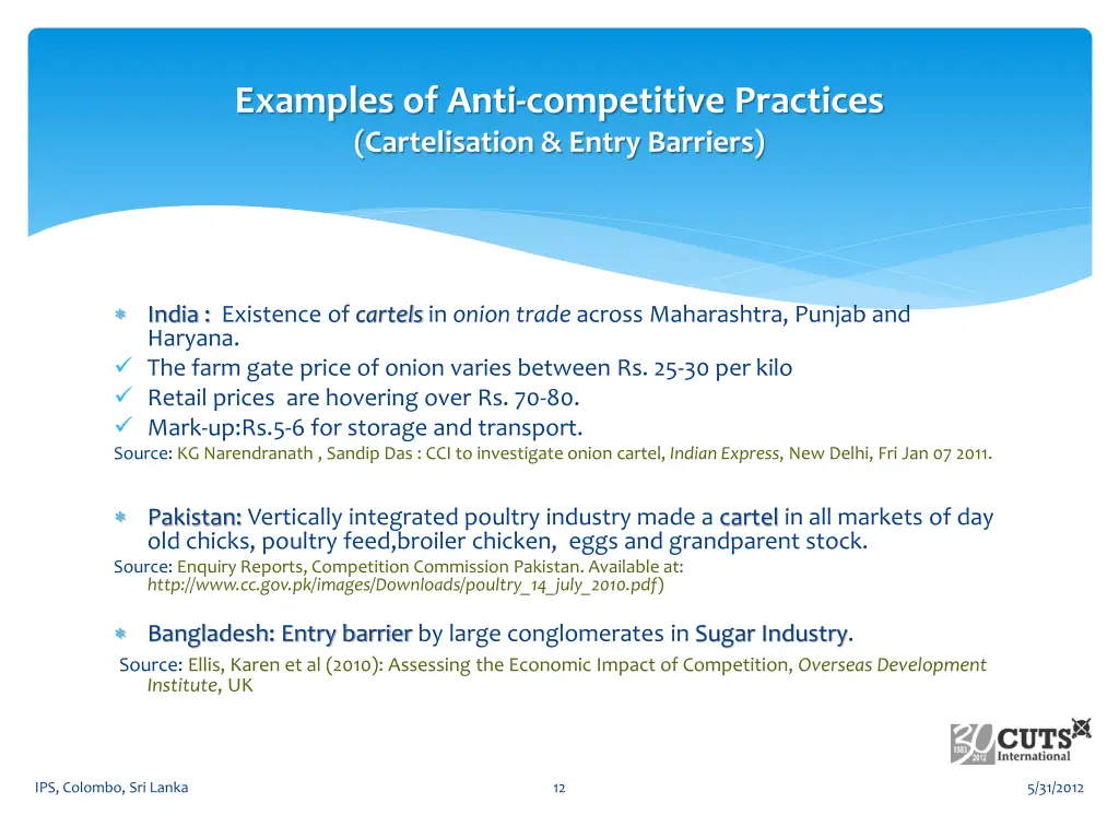 examples of anti competitive practices