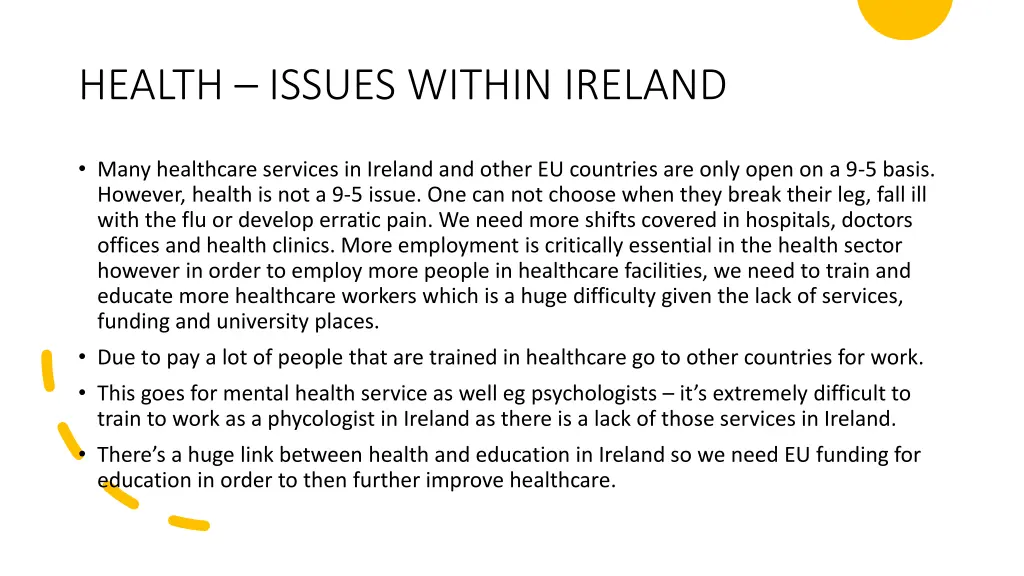 health issues within ireland
