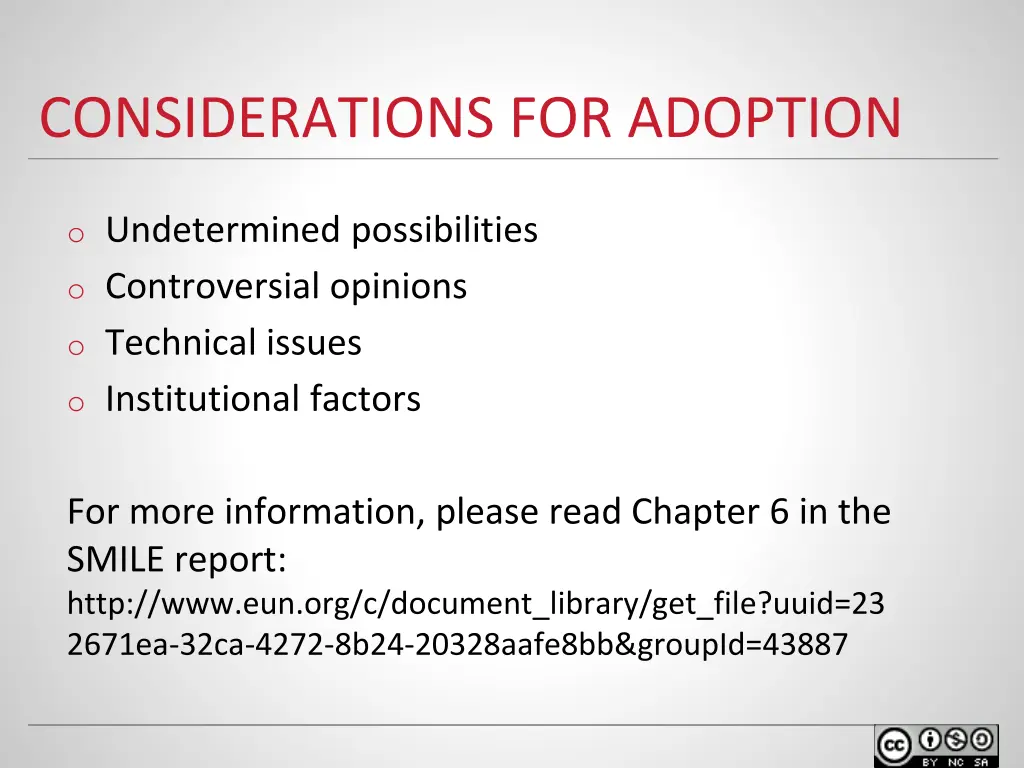 considerations for adoption