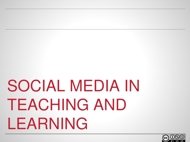 social media in teaching and learning