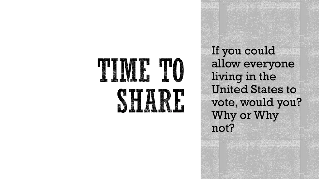 if you could allow everyone living in the united