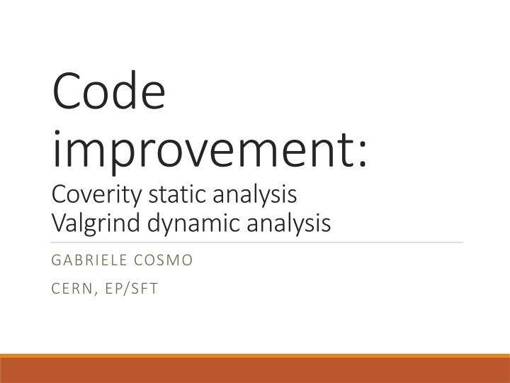 code improvement coveritystatic analysis