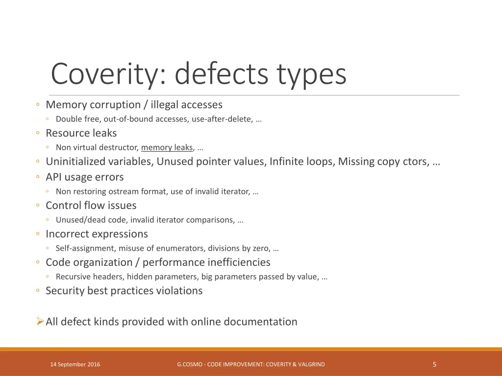 coverity defects types