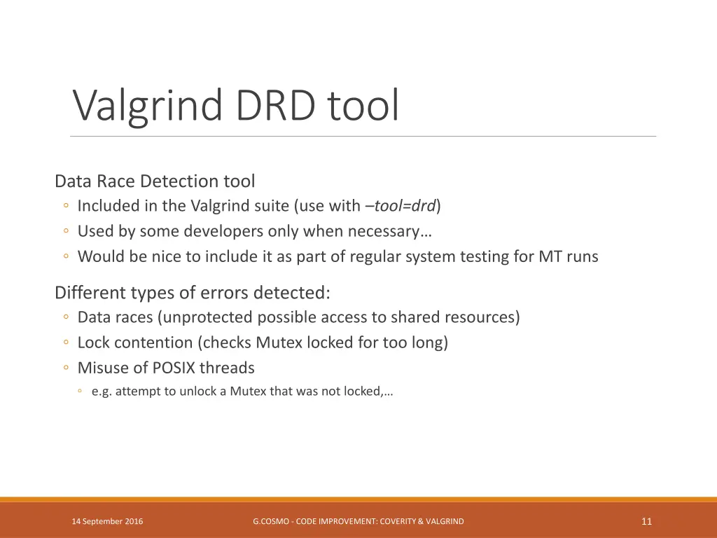 valgrind drd tool