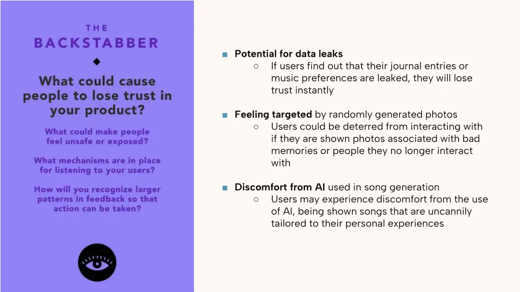 potential for data leaks if users find out that