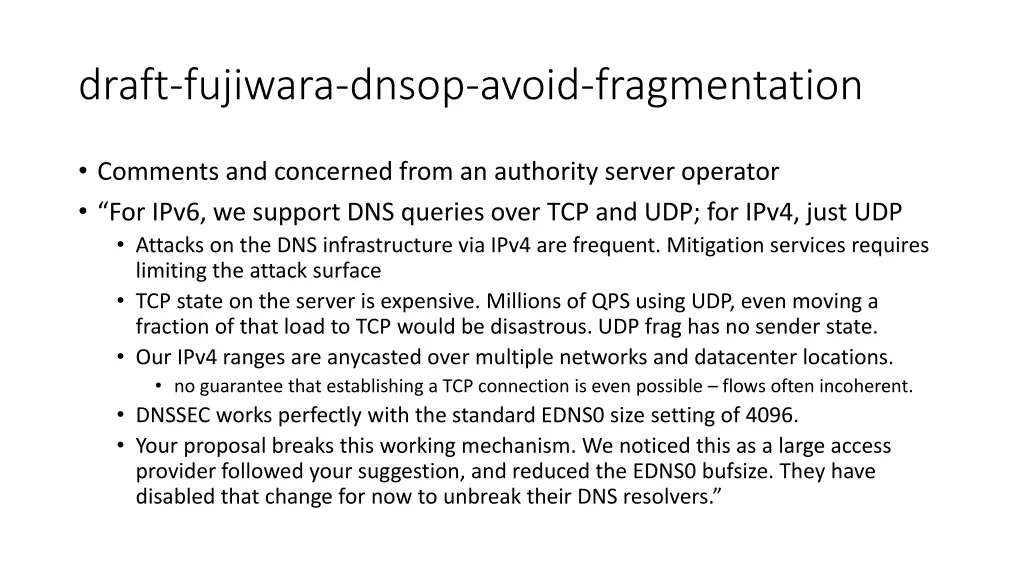 draft fujiwara dnsop avoid fragmentation