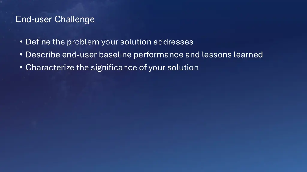 end user challenge