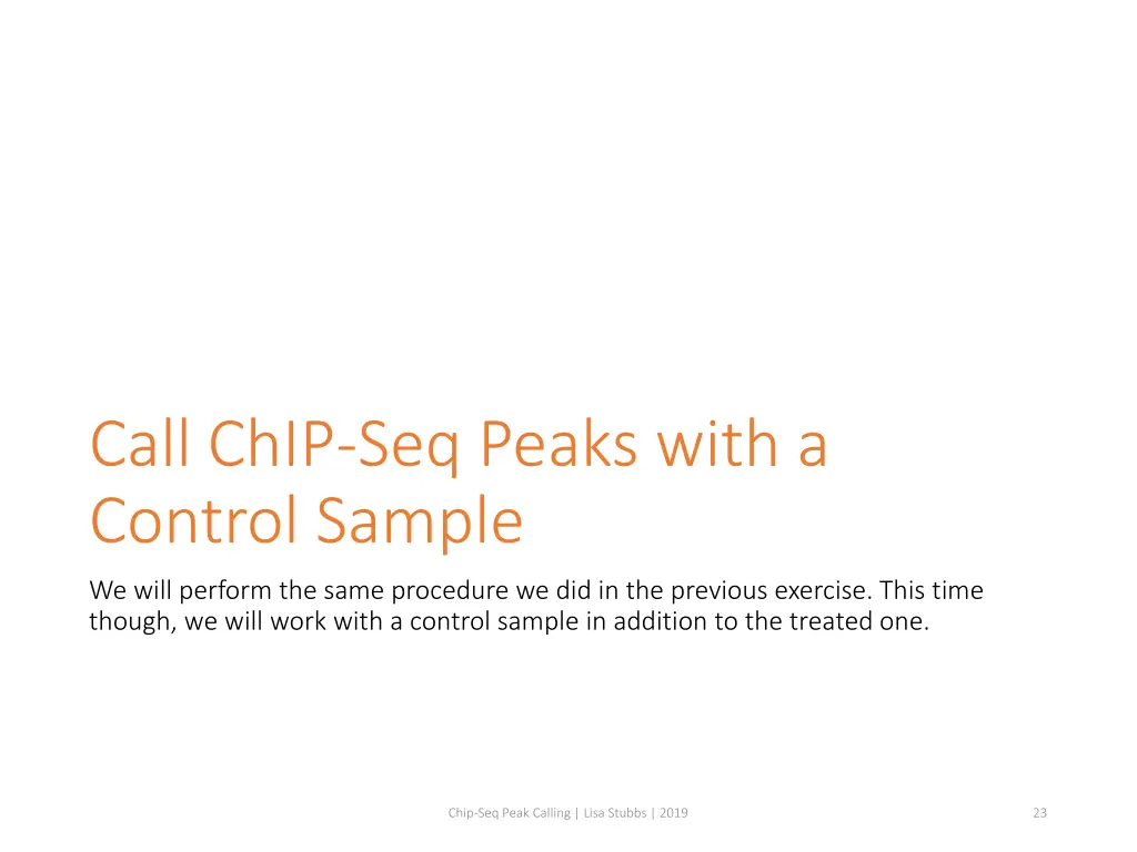 call chip seq peaks with a control sample
